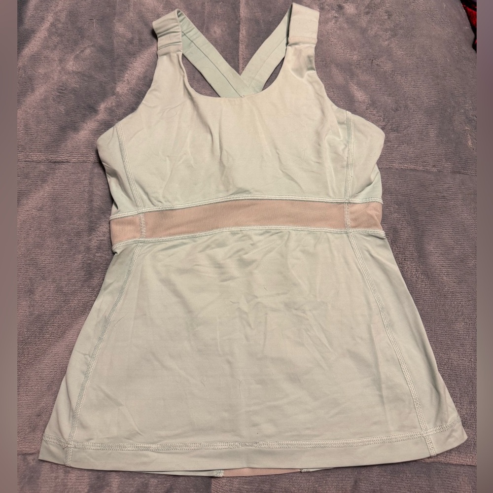 Lululemon Teal Tank with Built in Bra, Size 4